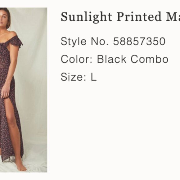 Free People Sunlight Printed Maxi Slip Size L NWT - Picture 3 of 5